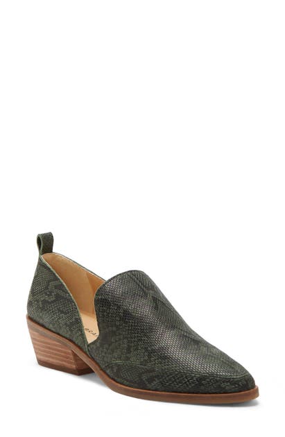 Lucky Brand Mahzan Bootie In Jungle Green Leather