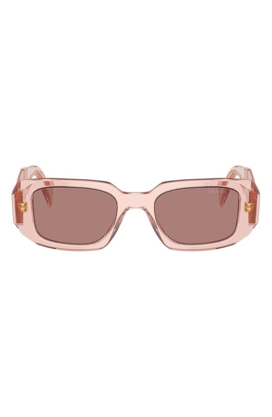 Prada 51mm Rectangular Sunglasses In Lite Brown