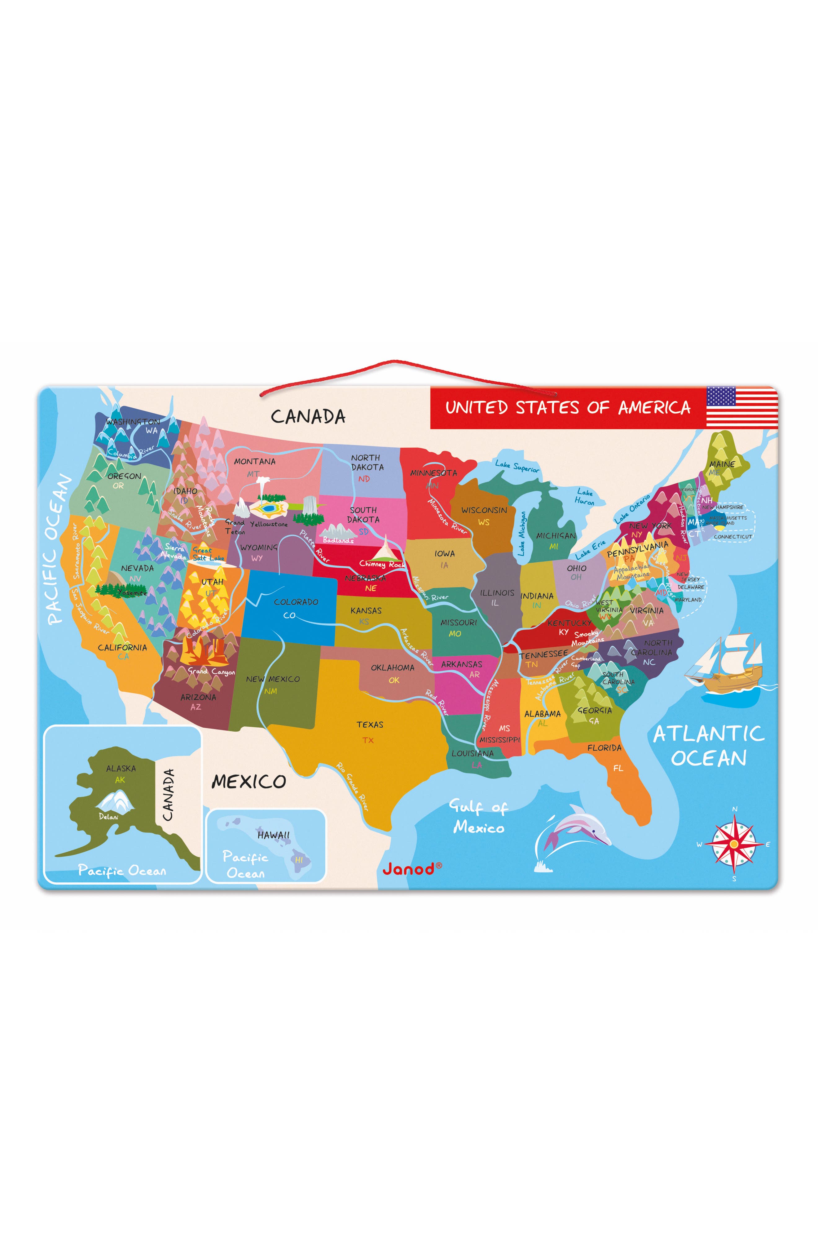 EAN 3700217354879 product image for Janod Magnetic USA Map in Multi at Nordstrom | upcitemdb.com