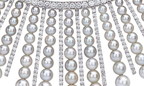 Shop Mindi Mond Cultured Pearl Spoke Frontal Necklace In Silver/diamond/pearl