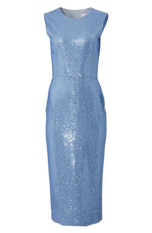 Shop Carolina Herrera Sequin Midi Cocktail Dress In Haze