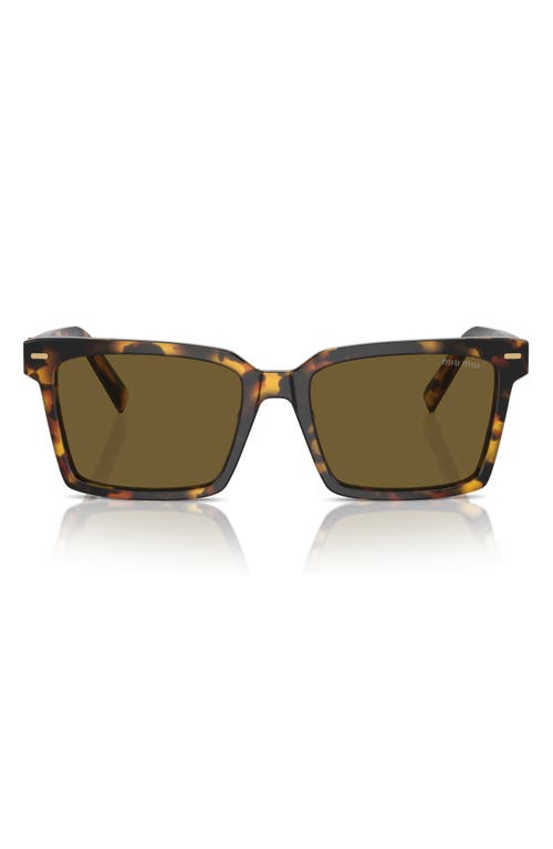 Miu Miu 55mm Rectangular Sunglasses In Blond Havana