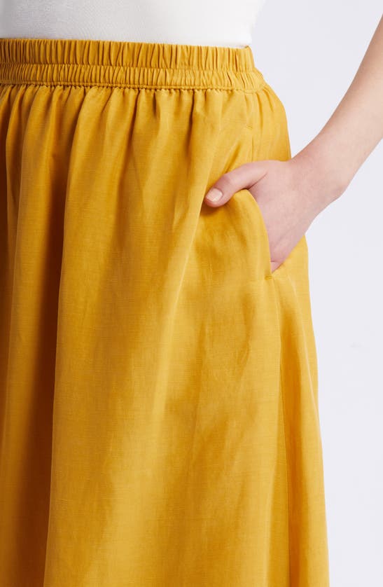 Shop Nordstrom Pull-on Midi Skirt In Yellow Myth