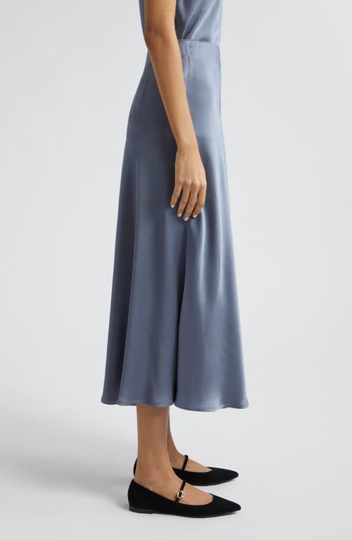 Shop Herno Satin Effect Skirt In Denim Blue