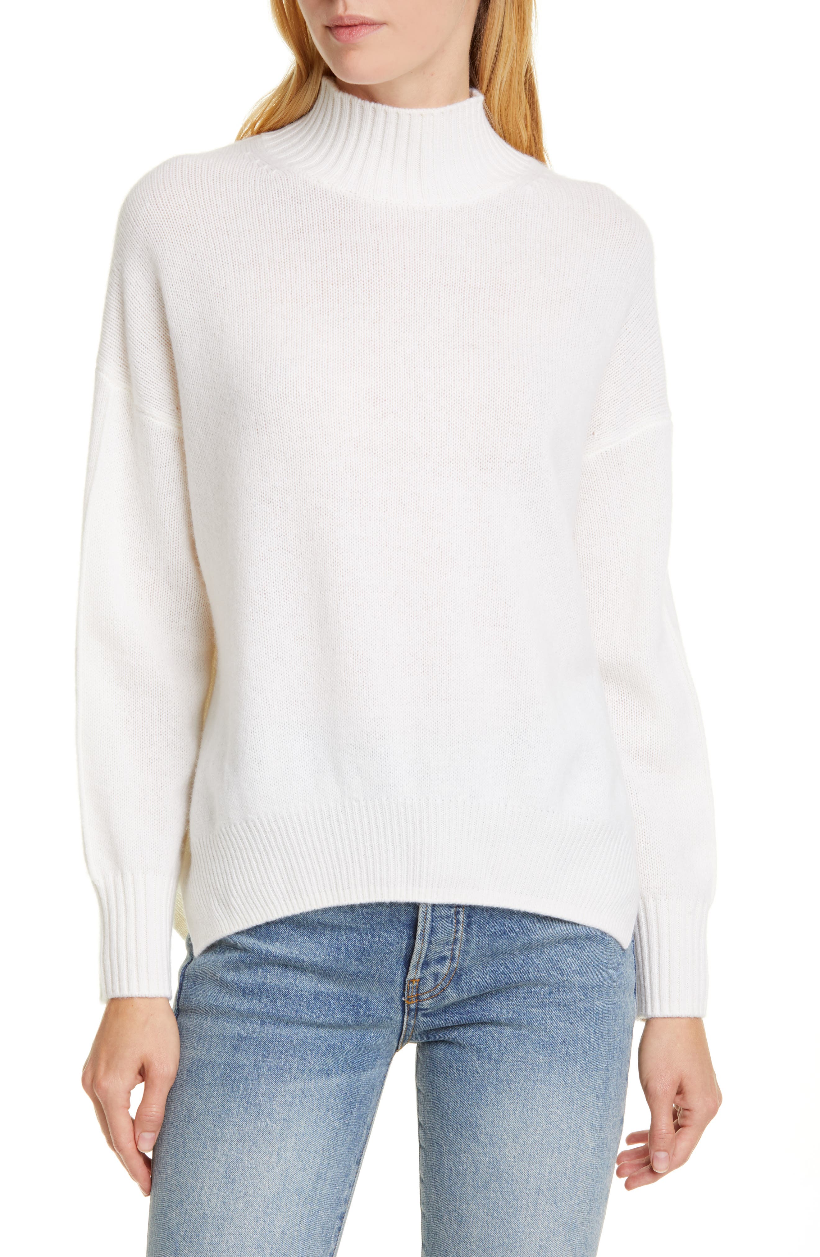 mock neck cashmere sweater