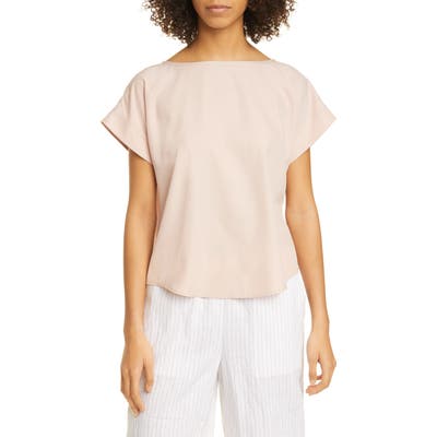 Eileen Fisher Boat Neck Cap Sleeve Top