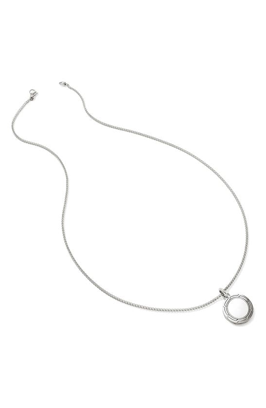 Shop John Hardy Round Pendant Necklace In Silver