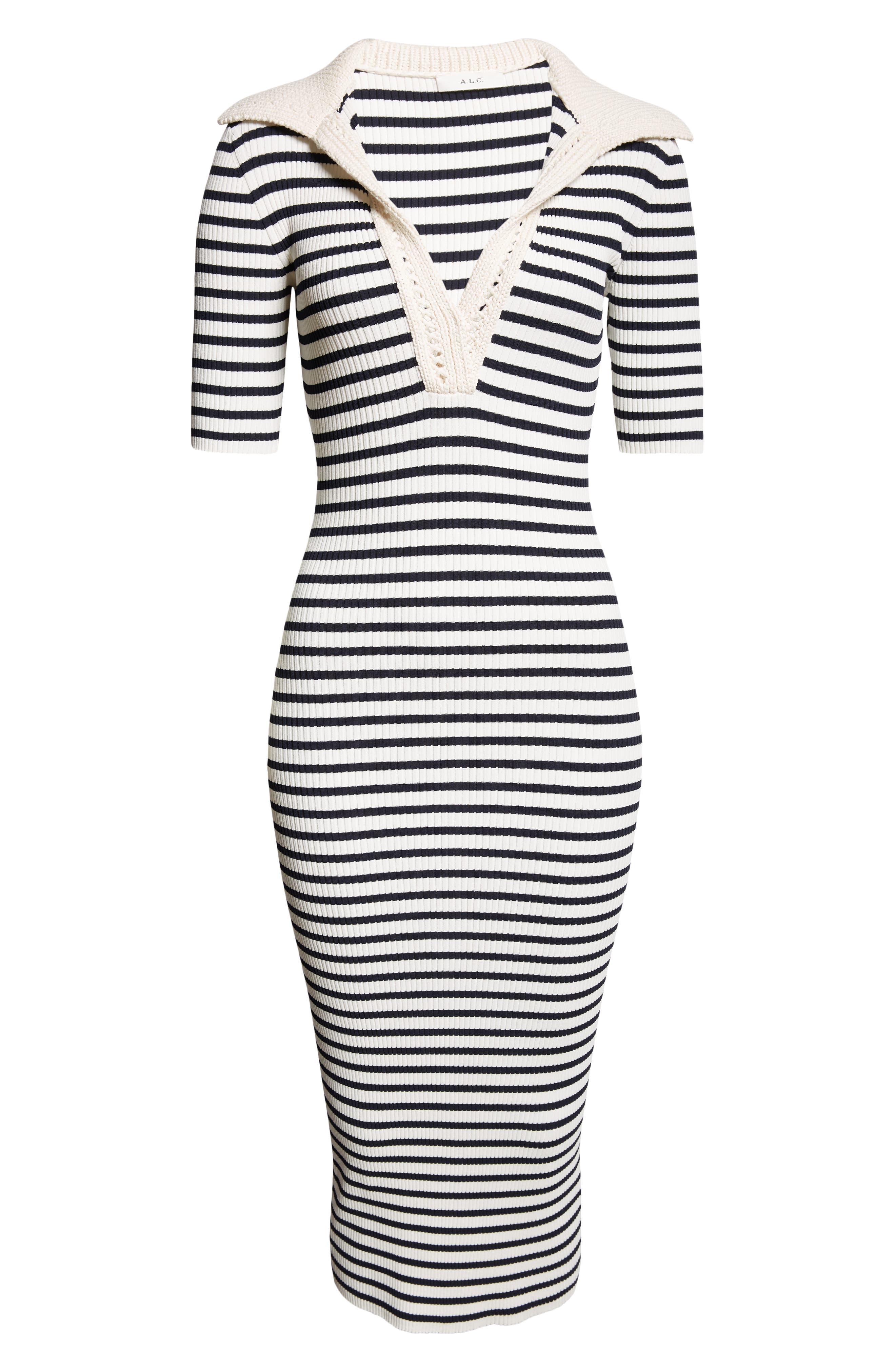 A.L.C black dress buy with horizontal stripes