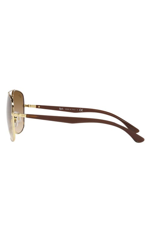 Ray Ban Ray-ban 56mm Gradient Square Sunglasses In Arista/clear Gradient Brown