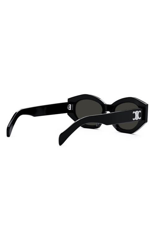 Celine Triomphe Logo Acetate Cat-eye Sunglasses In Shiny Black