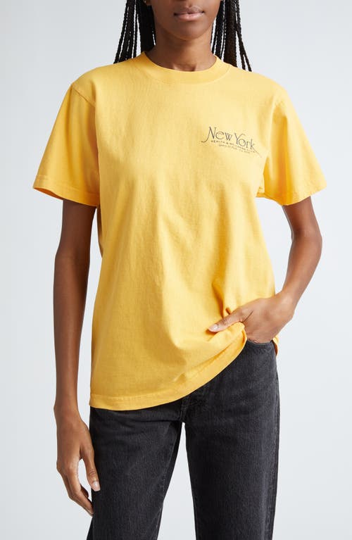 Sporty And Rich Sporty & Rich Ny 94 Cotton Graphic T-shirt In Yellow
