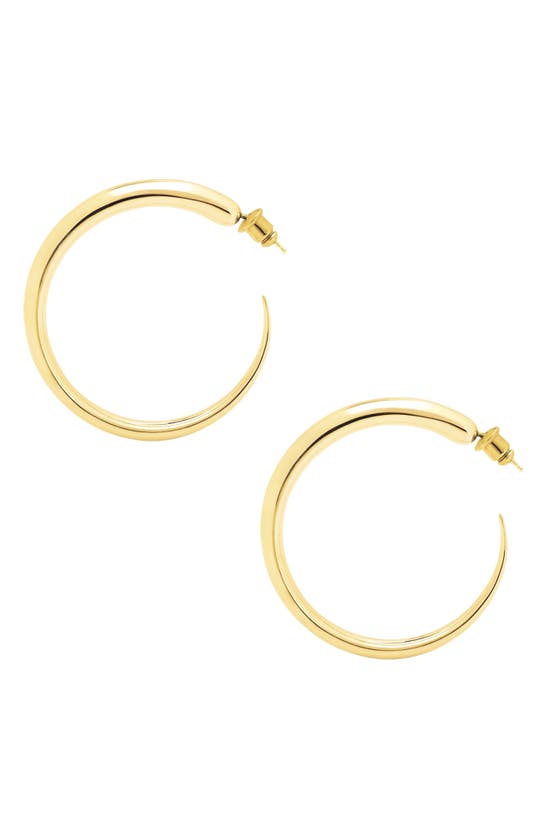 Shop Khiry Khartoum Tapered Hoop Earrings In Polished Gold