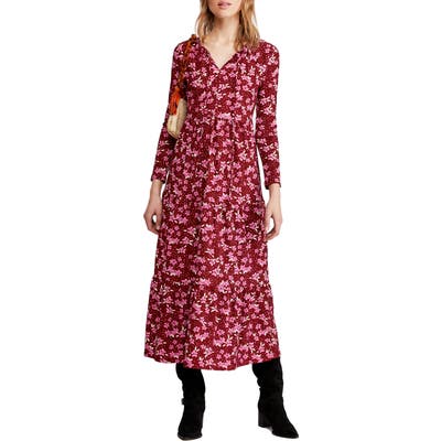 Free People Tiers Of Joy Long Sleeve Prairie Dress, Purple