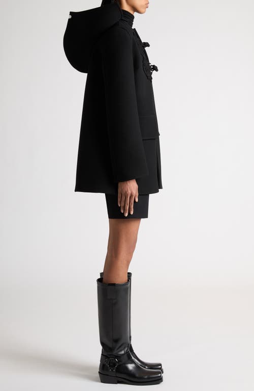 Shop Valentino Garavani Embellished Compact Virgin Wool Coat In Nero