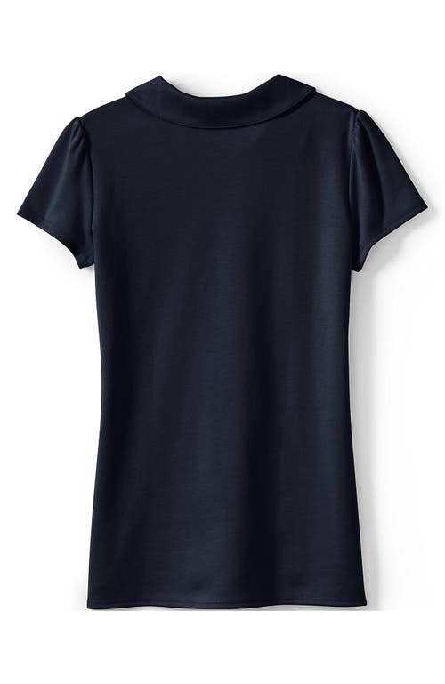LANDS' END LANDS' END GIRLS SHORT SLEEVE PETER PAN COLLAR POLO SHIRT