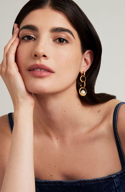 Dean Davidson Chain Drop Earrings In Pearl/ Gold