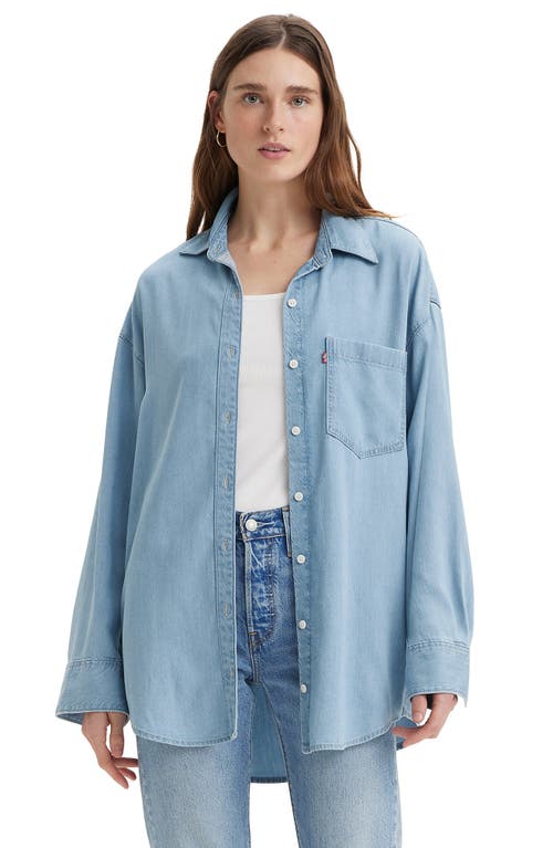 Shop Levi's Lola Oversize Denim Button-up Shirt In Hip To Be Square 4