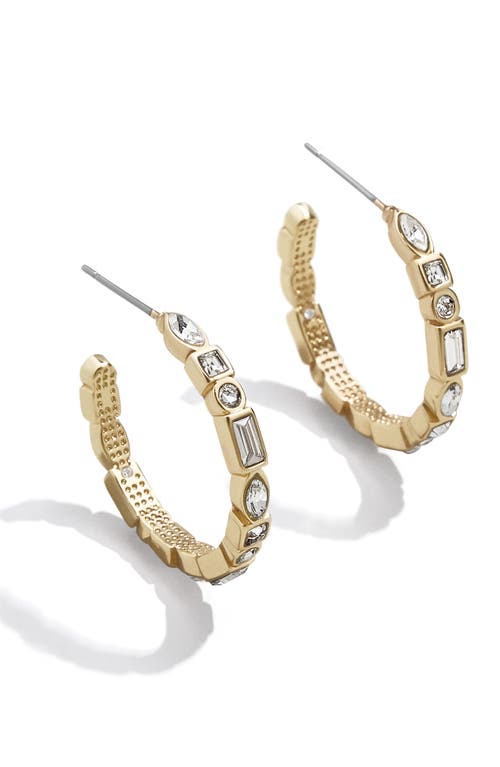 BaubleBar Mixed Crystal Hoop Earrings in Gold/Crystal