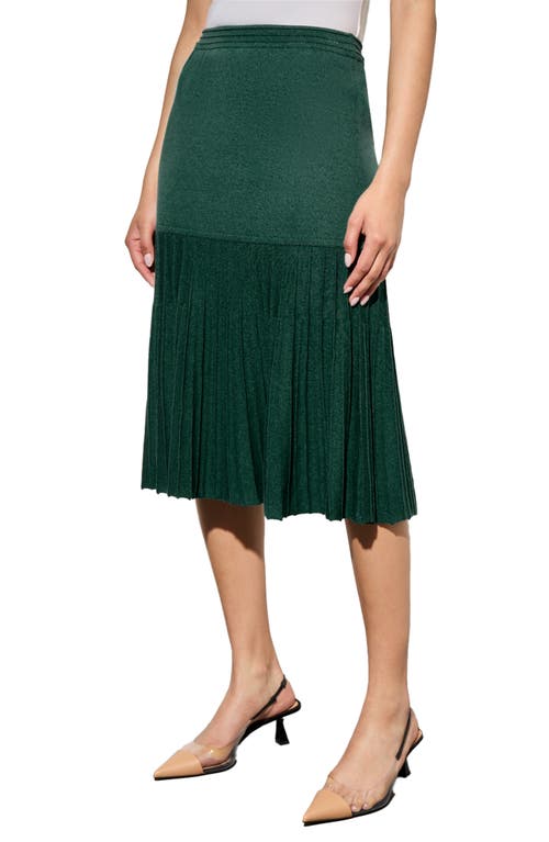 Shop Ming Wang Soft Mixed Media Trumpet Skirt In Forest Verid