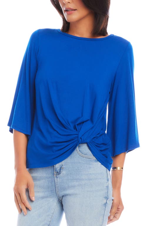 Karen Kane Twist Front Flare Sleeve Jersey Top in Sapphire Blue at Nordstrom, Size X-Large