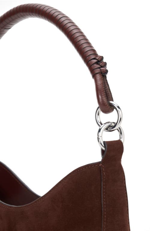 Staud Mel Suede Shoulder Bag In Mahogany