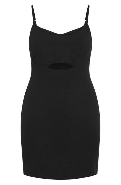 Shop City Chic Baylee Keyhole Cutout Minidress In Black