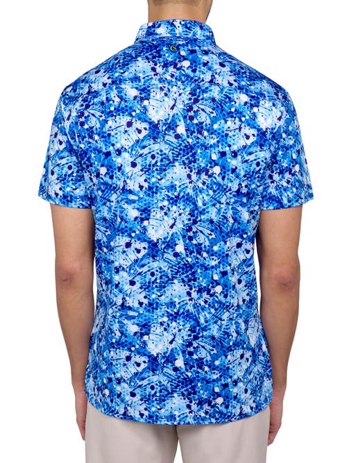 Construct Con.struct Palm Splatter Print Performance Button-down Shirt In Multi
