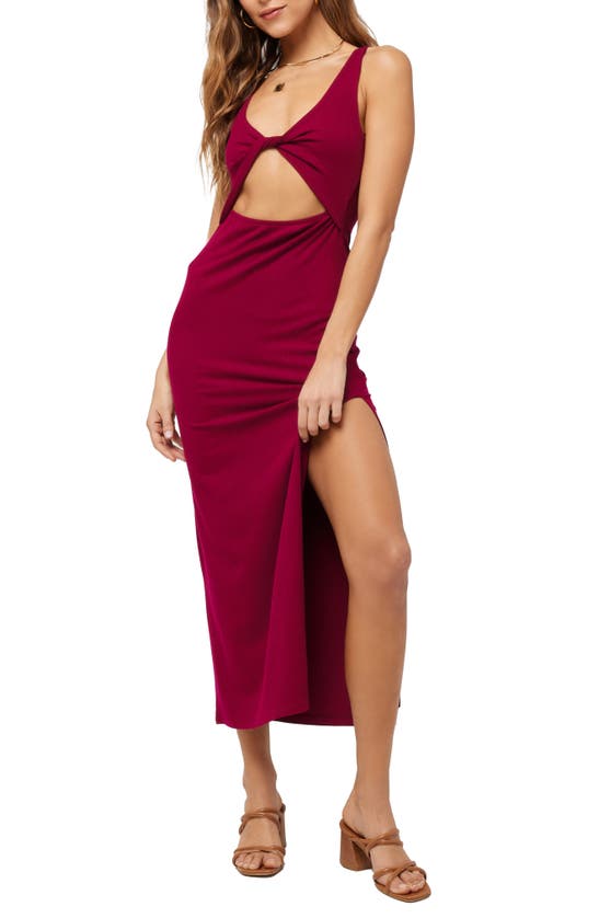 L*space Nico Midi Dress In Cabernet