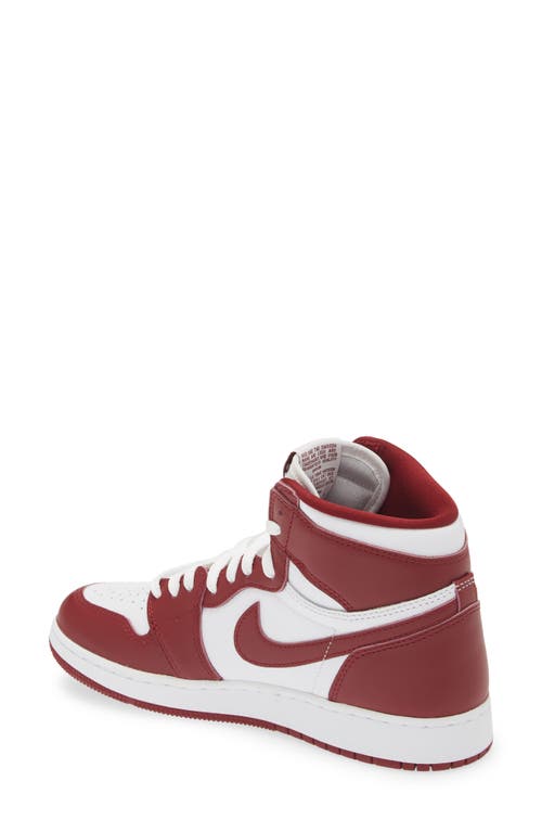 Shop Jordan Kids' Air  1 Retro High Basketball Shoe In White/team Red