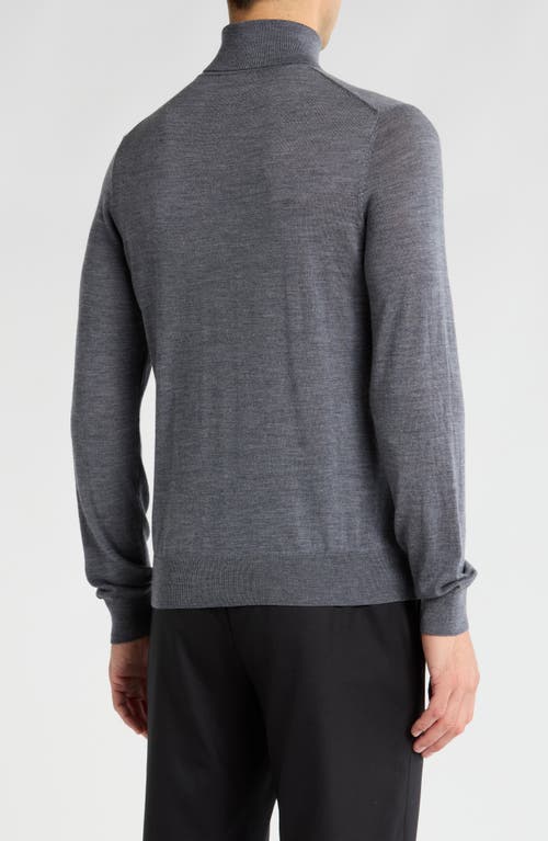 Bruno Magli Merino Wool Turtleneck Sweater In Heather Grey