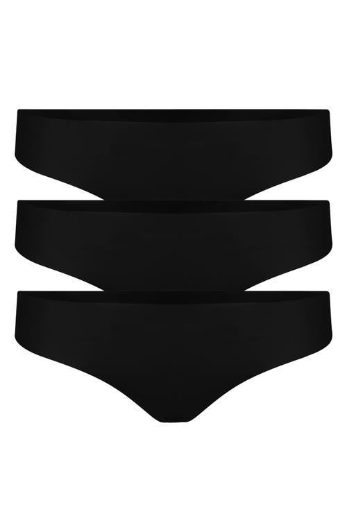 Harper Wilde Core 3-Pack Thongs in Black