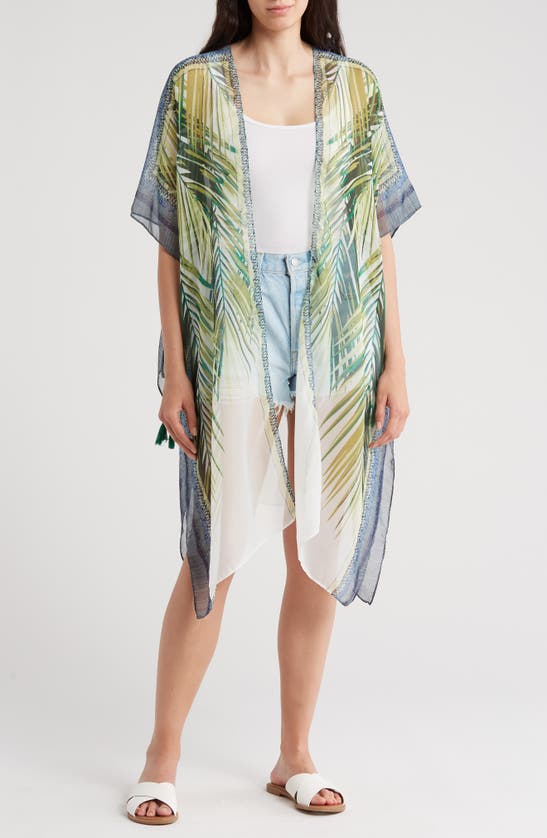 Shop Vince Camuto Tropical Palm Leaf Duster In Green Blue