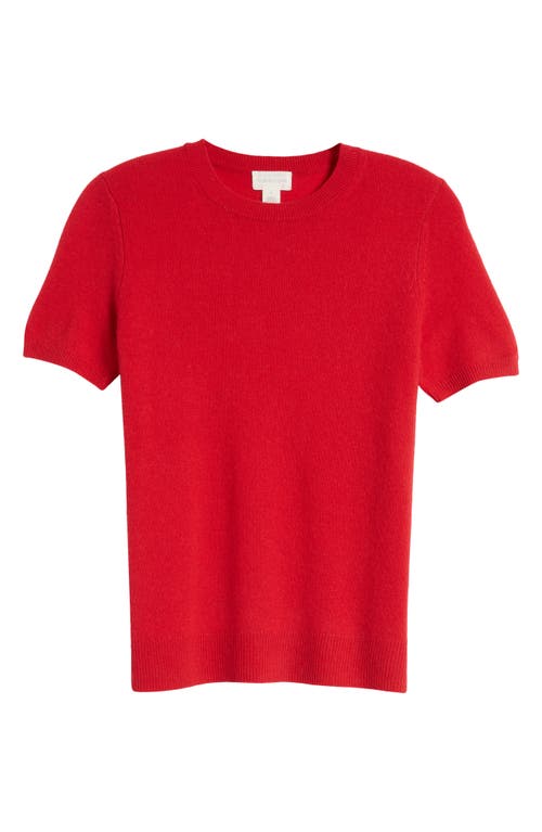 Shop Caslonr Caslon(r) Short Sleeve Wool & Cashmere Sweater In Red Lychee