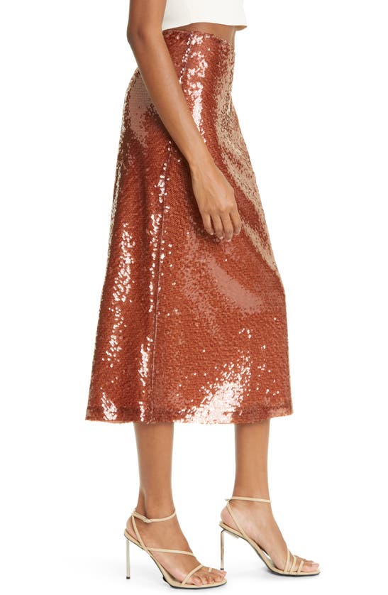 A.l.c Reese Sequined Skirt In Brown