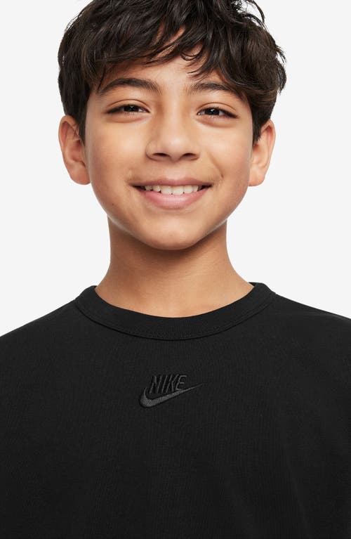 Shop Nike Kids' Sportswear Cotton T-shirt In Black