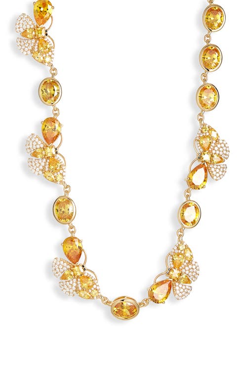 Crystal Butterfly Necklace in Yellow
