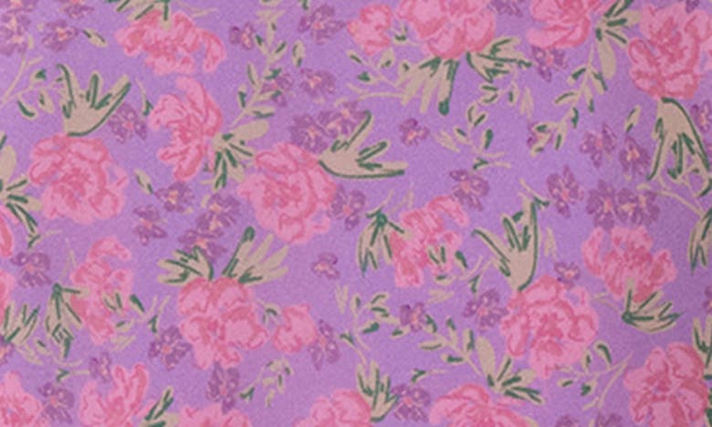 Astr The Label Esperanza Floral Back Cutout Midi Dress In Purple Pink Floral