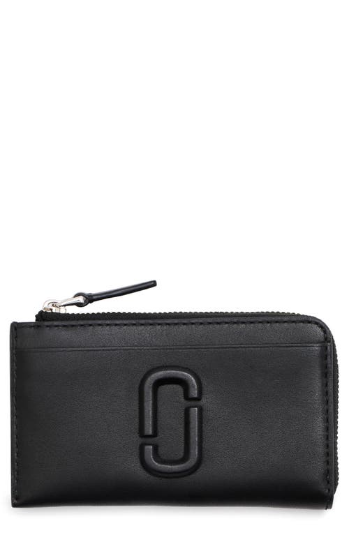 The Top Zip Multi Leather Card Holder in Black