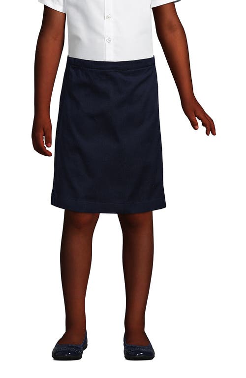 Shop Lands' End School Uniform Girls Plus Blend Chino Skort Top Of Knee In Classic Navy