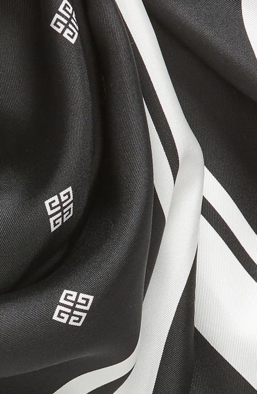 Shop Givenchy 4g Silk Square Scarf In 1- Black/white