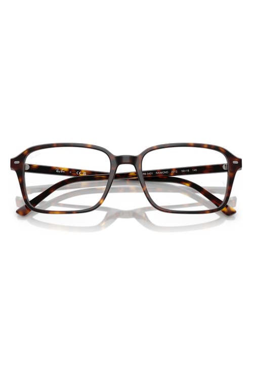 Ray Ban Ray-ban 56mm Square Optical Glasses In Havana