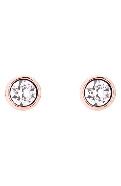 Ted Baker London Sinaa Crystal Stud Earrings in Crystal/Rose Gold at Nordstrom