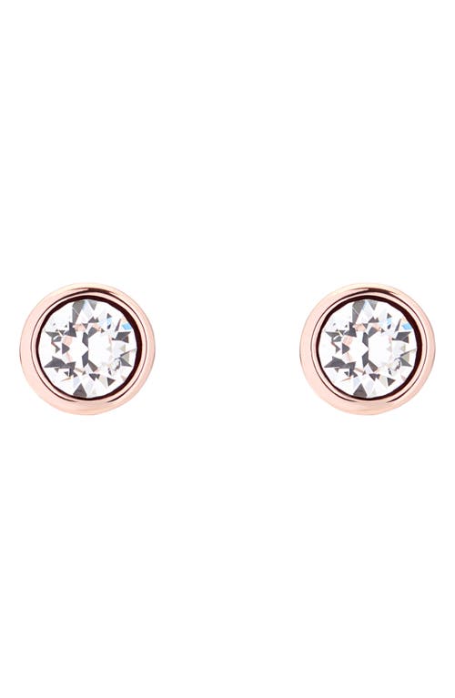 Ted Baker London Sinaa Crystal Stud Earrings In Crystal/rose Gold