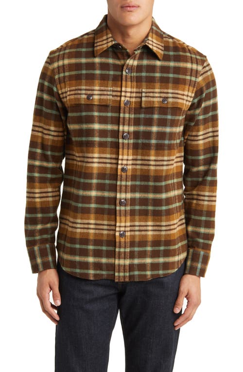 L.l.bean Plaid Slim Fit Signature 1933 Chamois Flannel Button-up Shirt In Darkest Brown