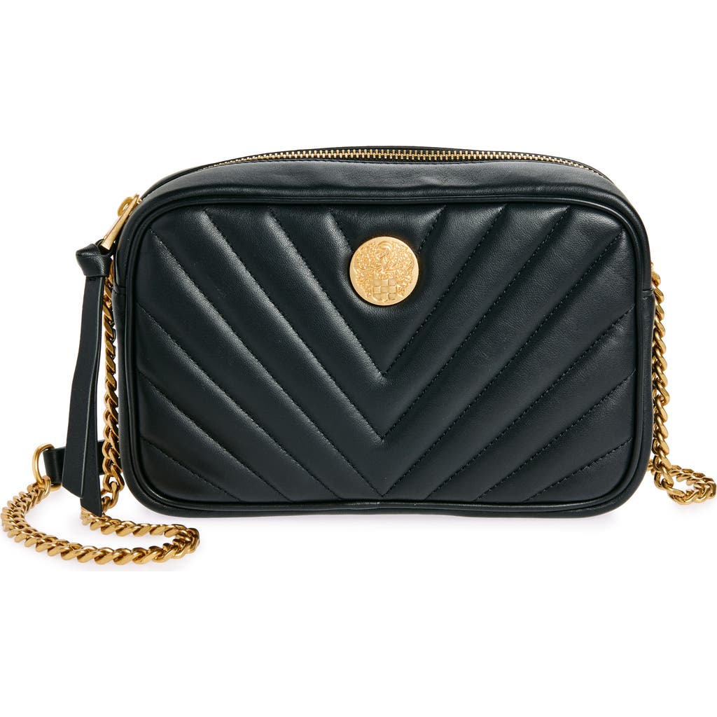 Vince Camuto Theon Leather Camera Crossbody Bag In Black
