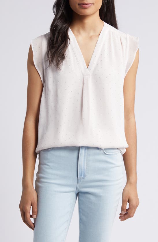 VINCE CAMUTO VINCE CAMUTO BEADED CAP SLEEVE TOP