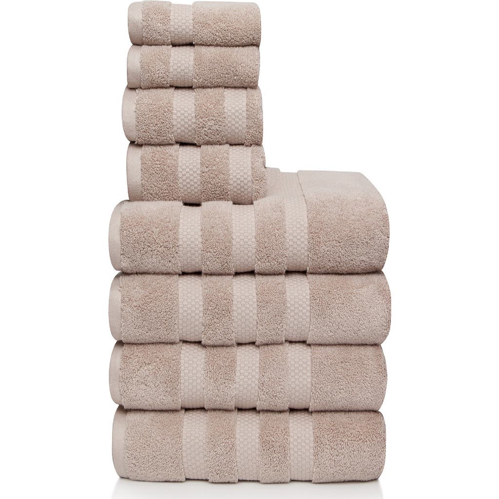Bedhog 8-piece Zero Twist Cotton Towel Set In Linen