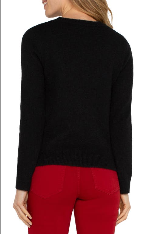 Shop Liverpool Cutout Brushed Sweater In Black