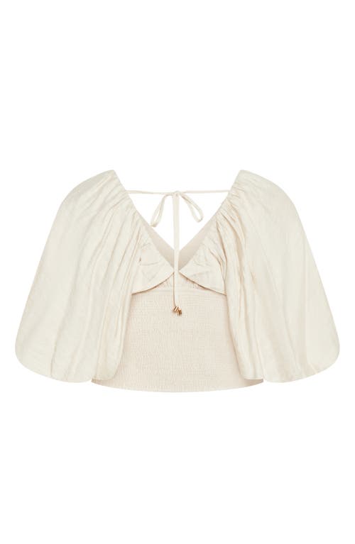 City Chic Peta Crop Top In Oat