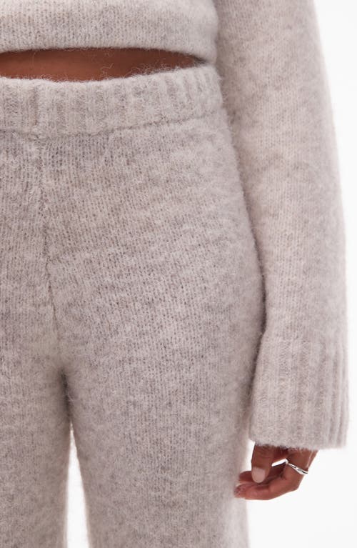 Shop Topshop Fluffy Knit Pants In Stone